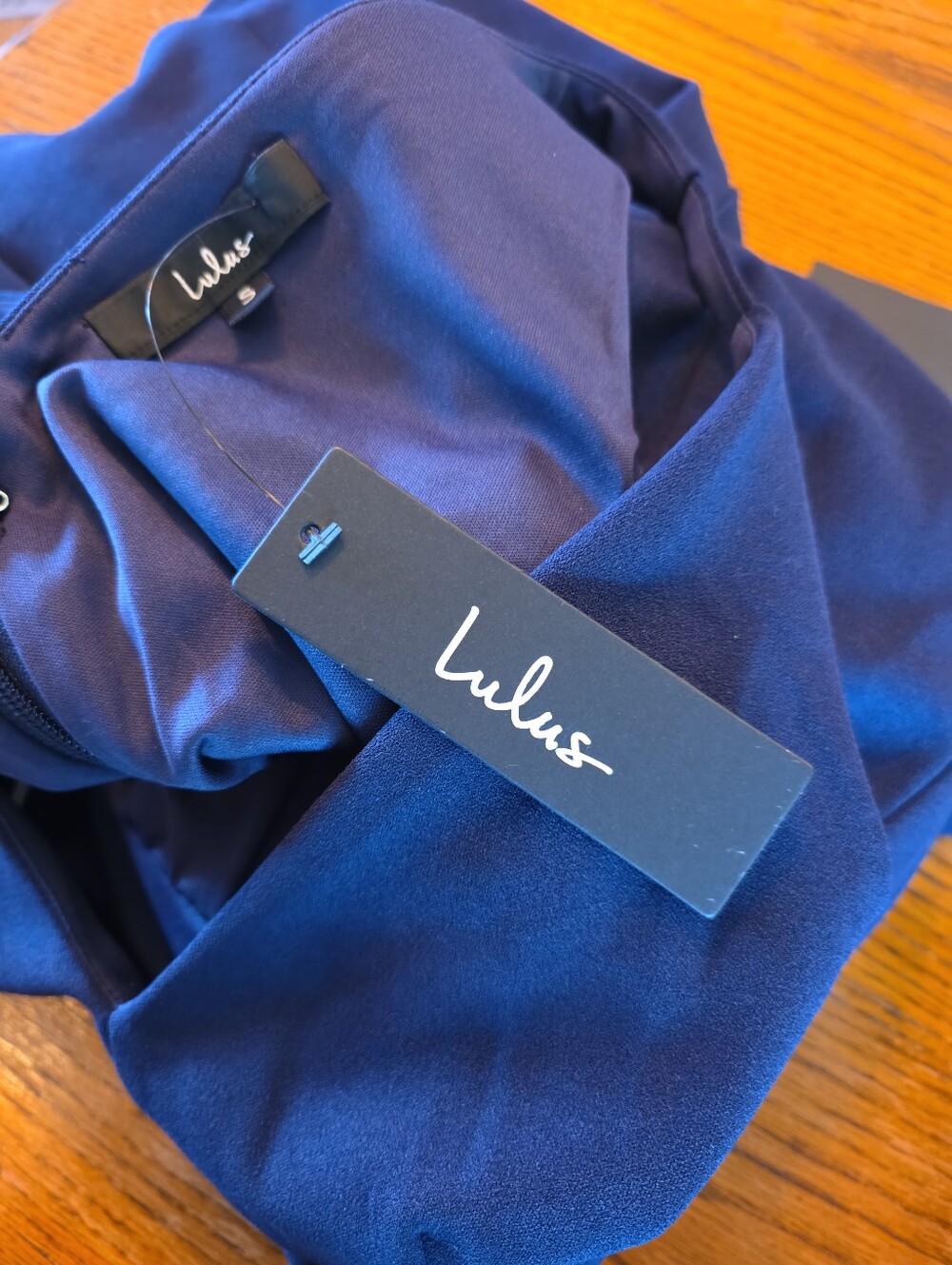 Lulus Melora Navy Blue Maxi Dress NWT Mermaid Wedding Guest Evening Gown S - Picture 8 of 9